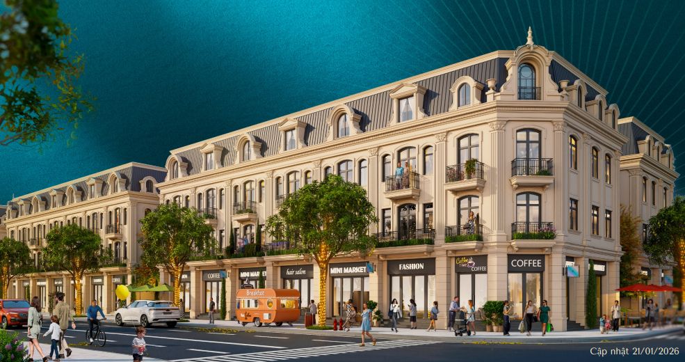 Bán nhà phố shophouse Châu Âu Tây vị trí đẹp kinh doanh bàn giao CĐT Vinhomes Hải Vân Bay Đà Nẵng